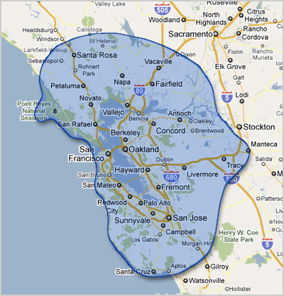 Club Care - Bay Area Territory Map
